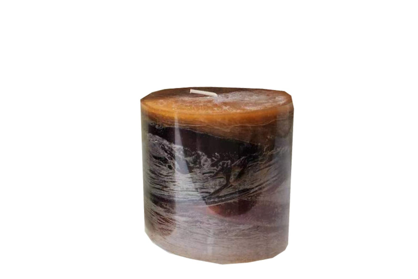 Brown Ombre Pillar Candle Short