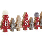 Row of Christmas Trees with Hats Decoration Red