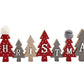 Row of Christmas Trees with Hats Decoration Red