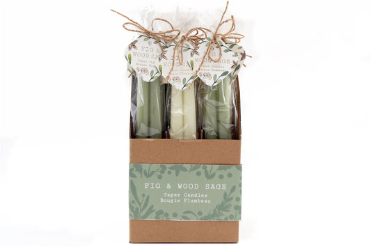 Set of Two Fig and Wood Sage Taper Candles