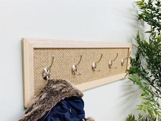 Coat Rack On Woven Board With 5 Hooks