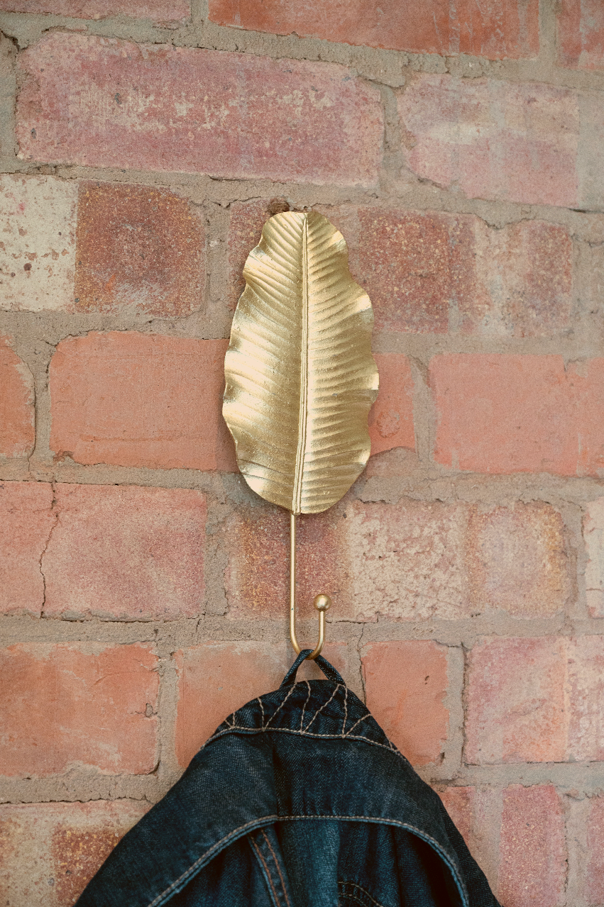 Gold Leaf Wall Hook 27cm