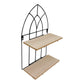 Black Metal Arch with 2 Wooden Shelves