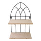 Black Metal Arch with 2 Wooden Shelves