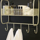 Mesh Wall Shelf With 5 Hooks Cream