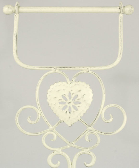 Cream Heart Standing Toilet Roll Holder