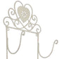 Cream Heart Wall Mounted 3 Towel Holder