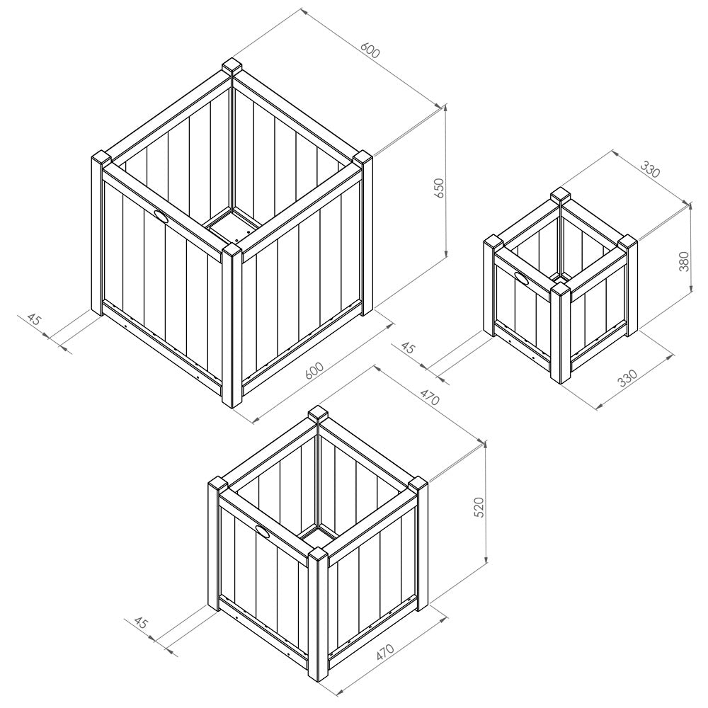 Holywell Square Planter Set