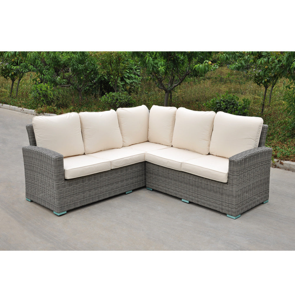 RW - Corner Sofa Set with Square Table (Dark Grey)