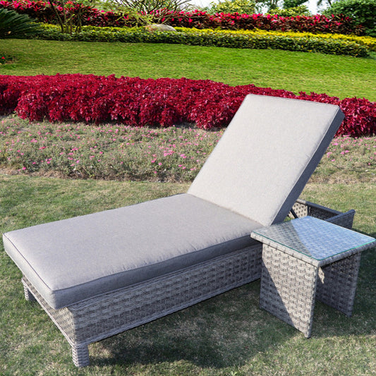 Bali - Sun Lounger & Table (Grey)