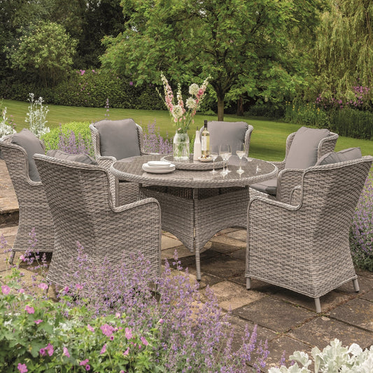 Vienna - 6 Seater Set with Round Table (Grey)