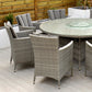 Cuba - 8 Seat Set with 170cm Round Table (Light Grey)