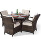 Ottawa - 4 Seat Set with Square Table (Brown)
