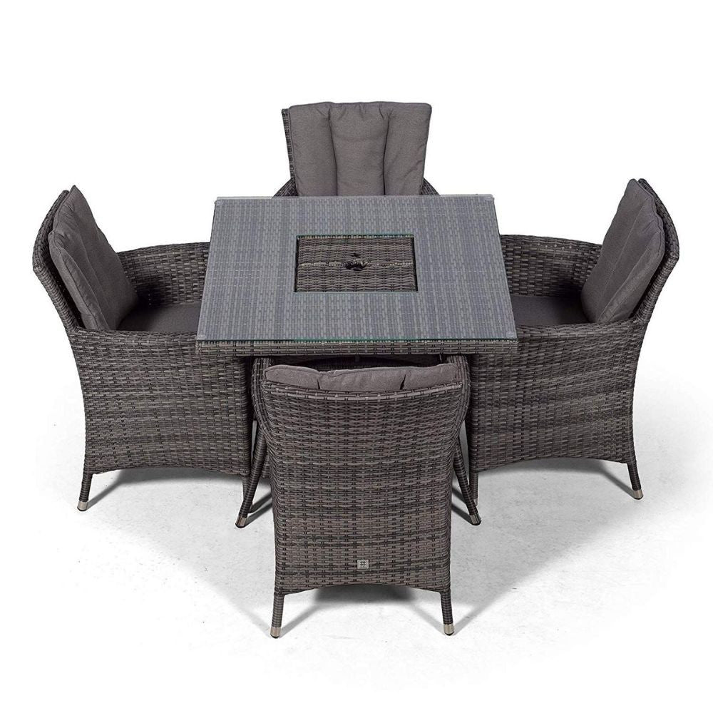Montreal - 4 Seat Set with Square Table & Ice Bucket (Dark Grey)