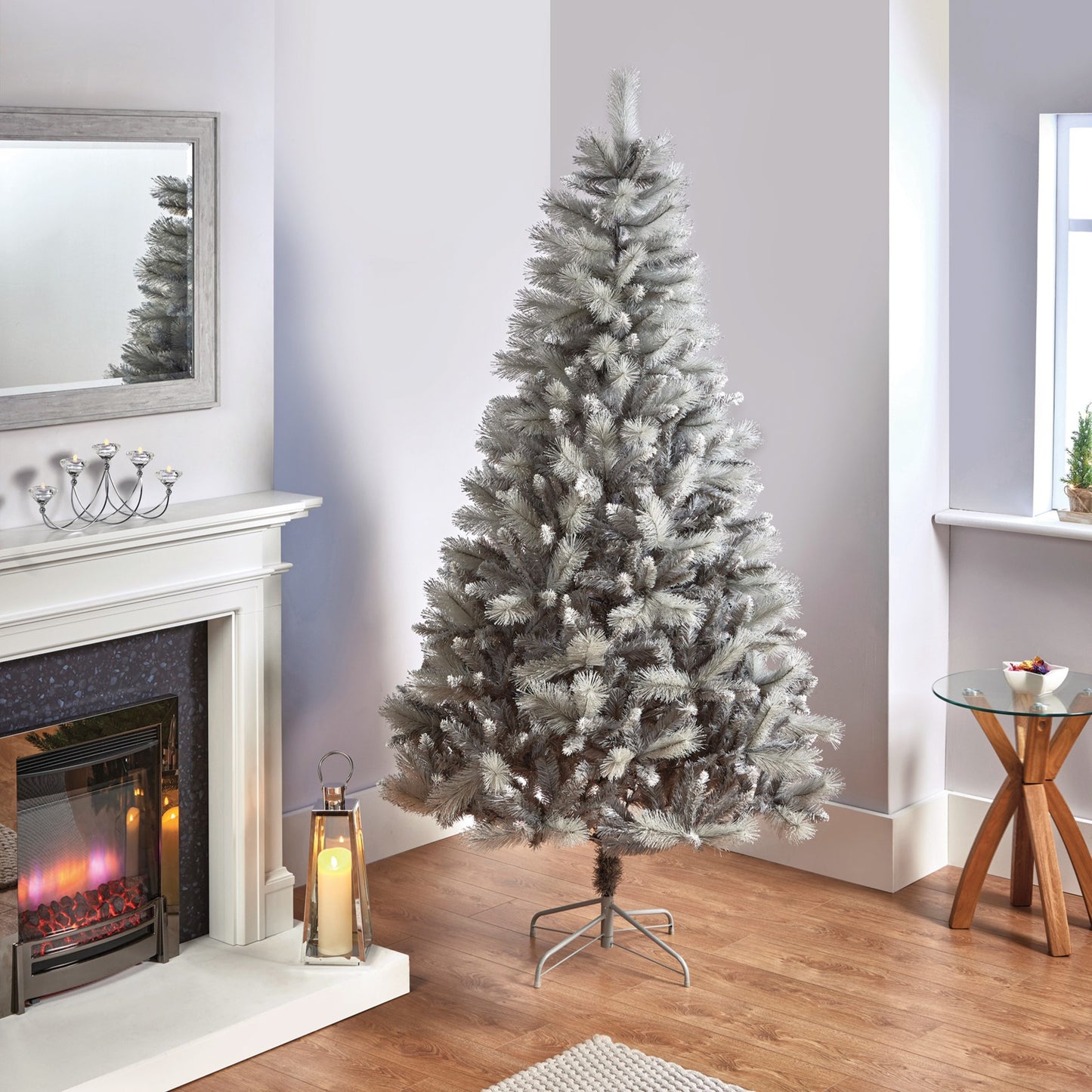 8ft m Silver Tipped Fir Grey Artificial Christmas Tree